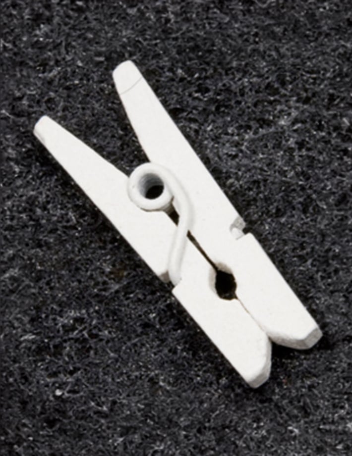 Mini pinces à linge en bois pour décoration blanches