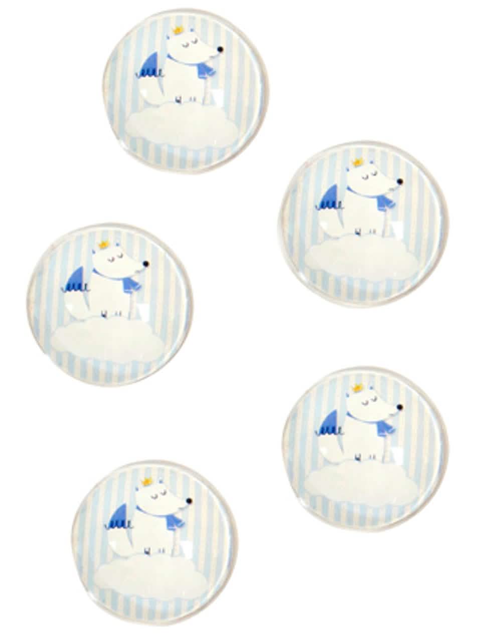Dekorativní skleněné kuličky lišky pro baby shower modré s pruhy