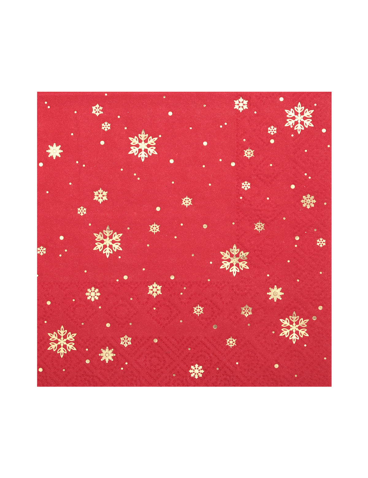 Serviettes en papier de Noël pour fête rouge flocon d'or