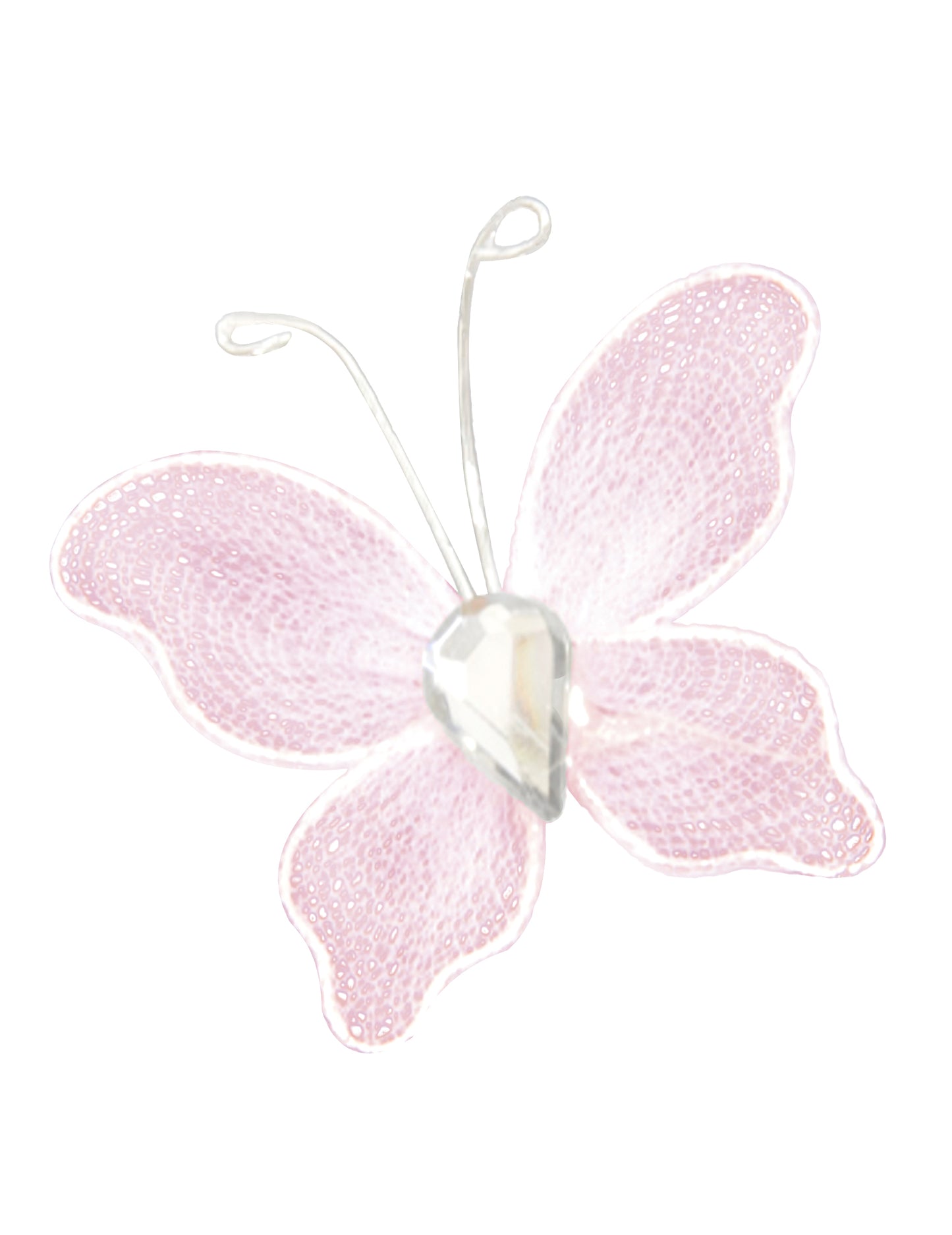 10 malých dekorativních růžových motýlků 2 x 3 cm na svatbu a křest