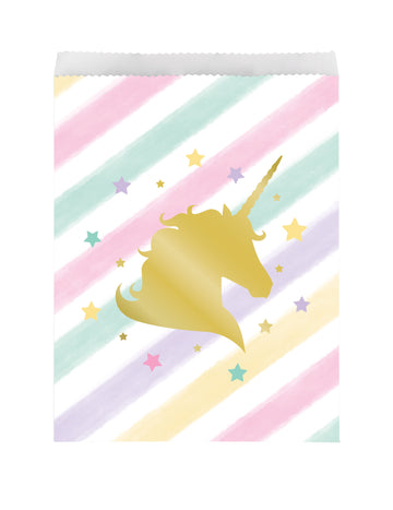 10 papírových sáčků s motivem jednorožce 23 x 17 cm
