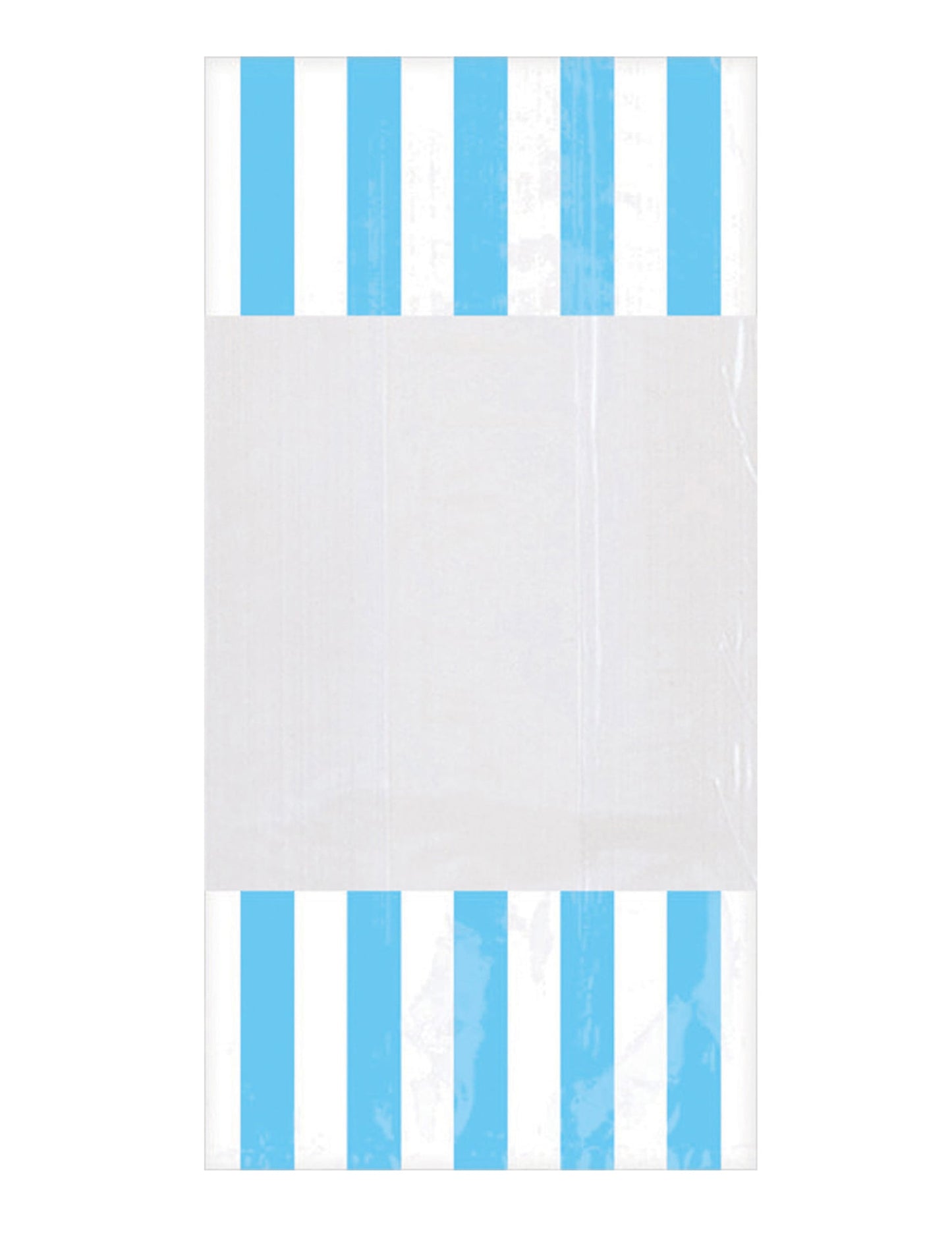 Sachets en plastique rayés pour fête bleu ciel avec fenêtre