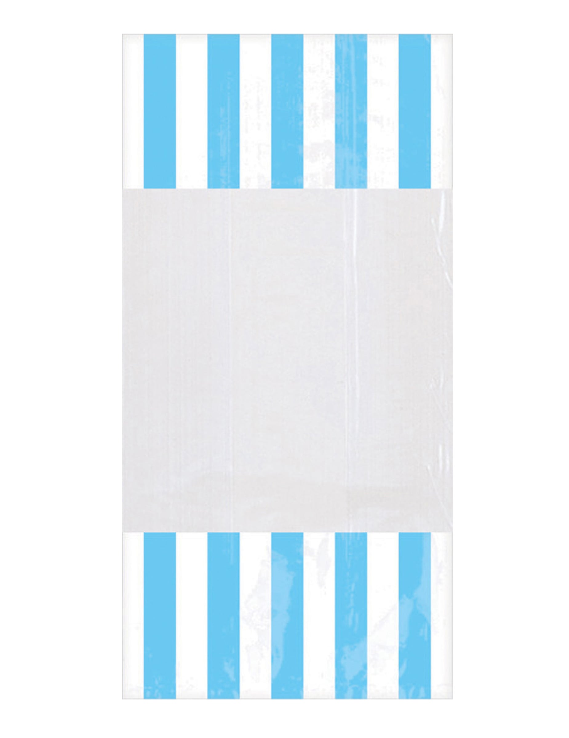 Sachets en plastique rayés pour fête bleu ciel avec fenêtre