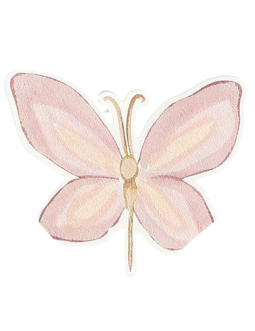 10 pastelových růžových a lila pohádkových papírových ubrousků 33 x 33 cm motýlí vzor