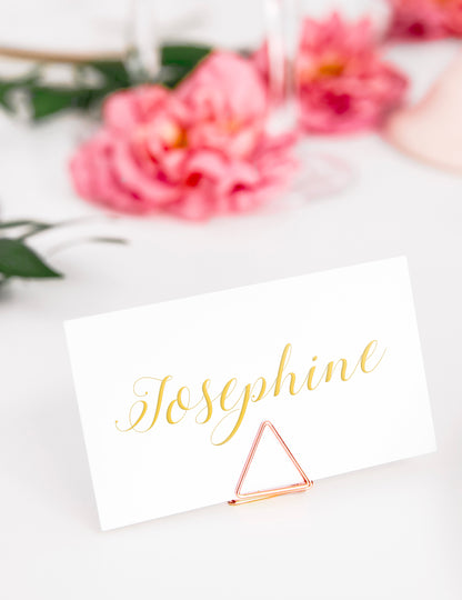 10 růžových zlatých trojúhelníkových držáků 2.3 cm kov