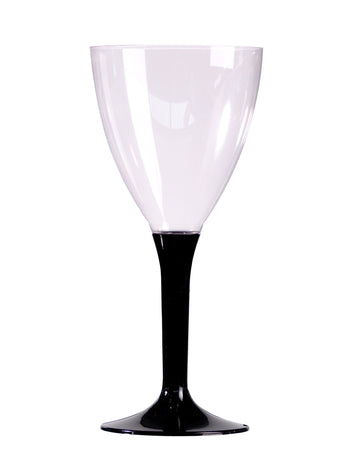 10 černých plastových sklenic na víno