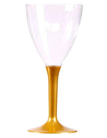 10 sklenic na víno se zlatými stonkami 160 ml