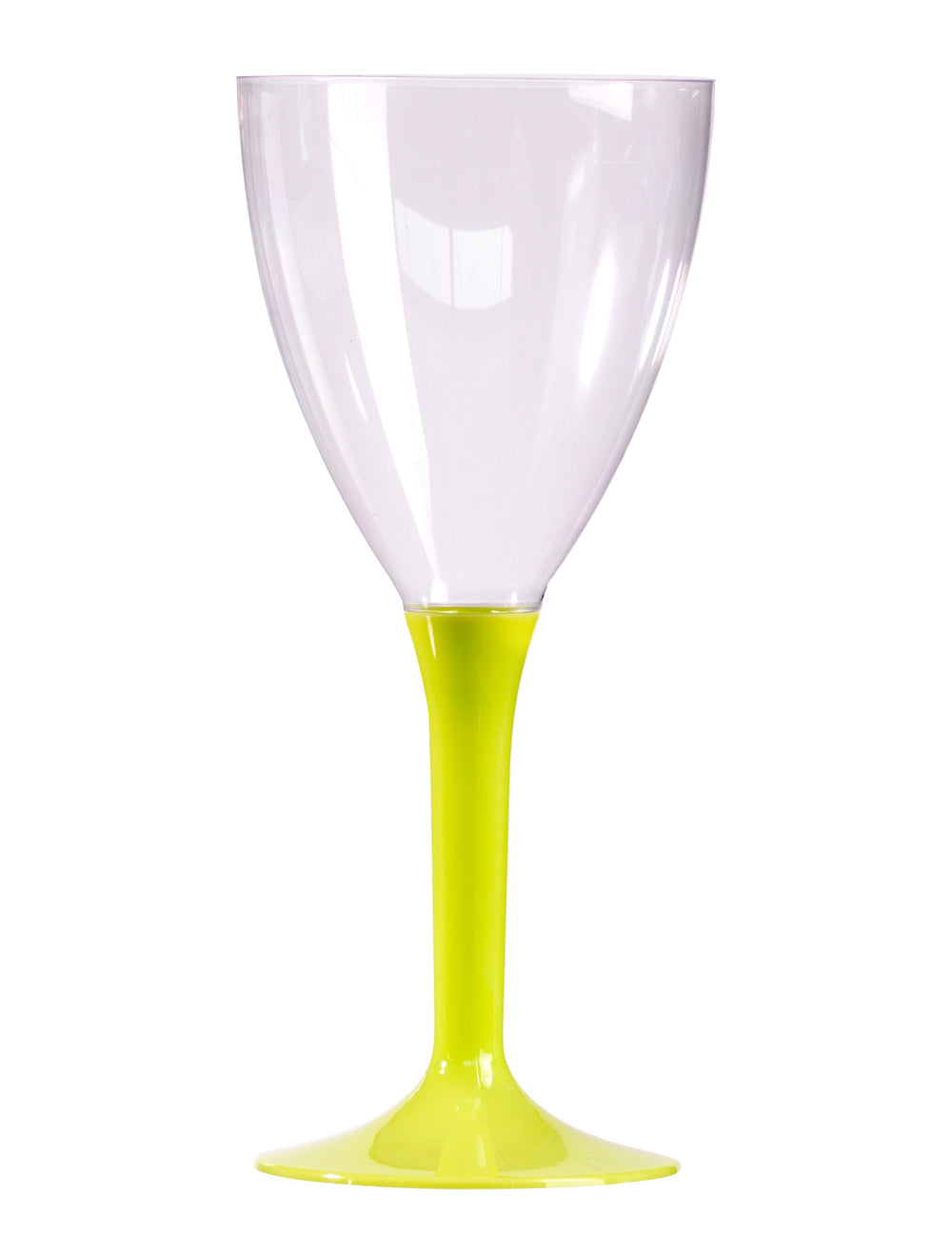 Verre à vin pour fête fluo avec pied vert anis