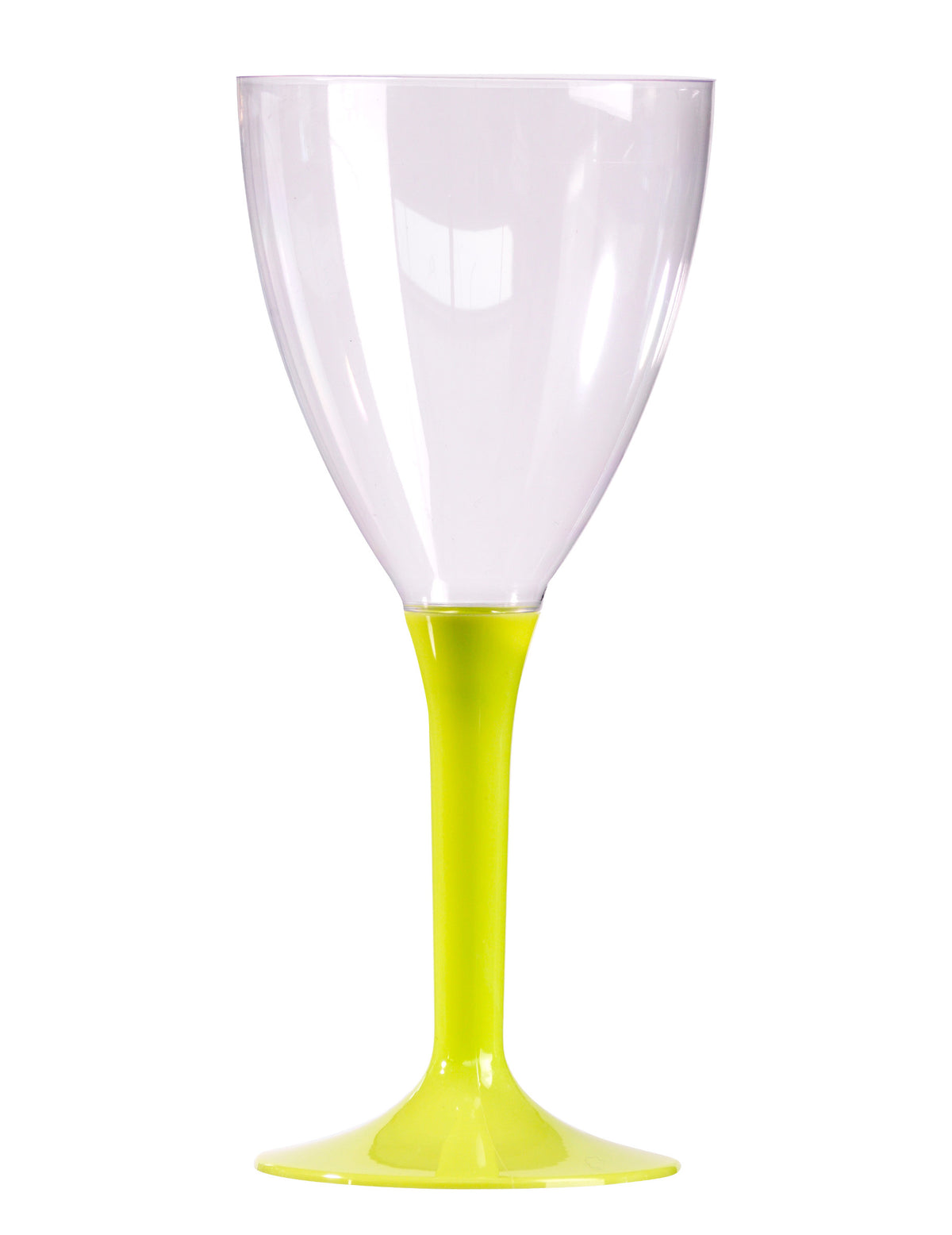 Verre à vin pour fête fluo avec pied vert anis