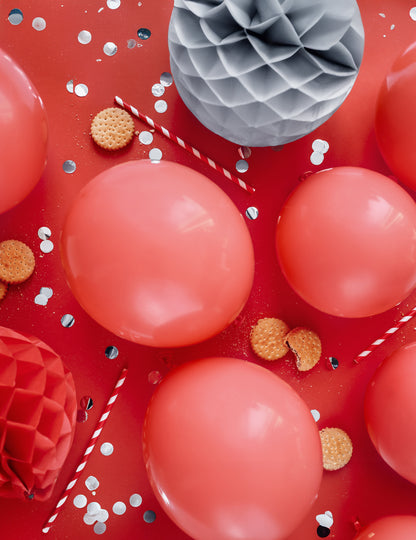 100 červených pastelových latexových balónků 26 cm přírodního kaučuku