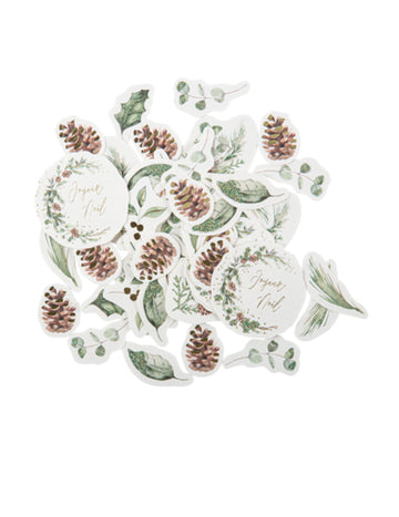 100 veselých vánočních začarovaných lesních konfet od 2 do 6 cm, dekorace na stůl