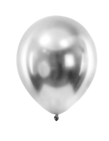 100 mini stříbrných metalických latexových balónků 13cm na párty