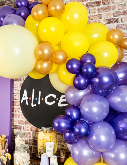 100 mini ballons latex métallisés violets 13 cm pour arche