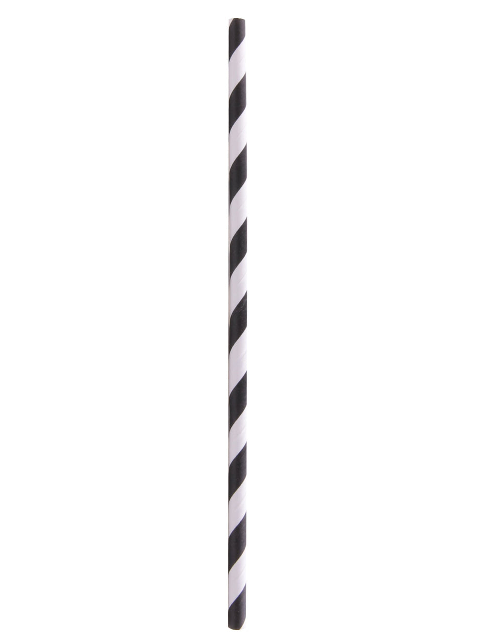 Pailles en papier rayées pour boissons noires et blanches