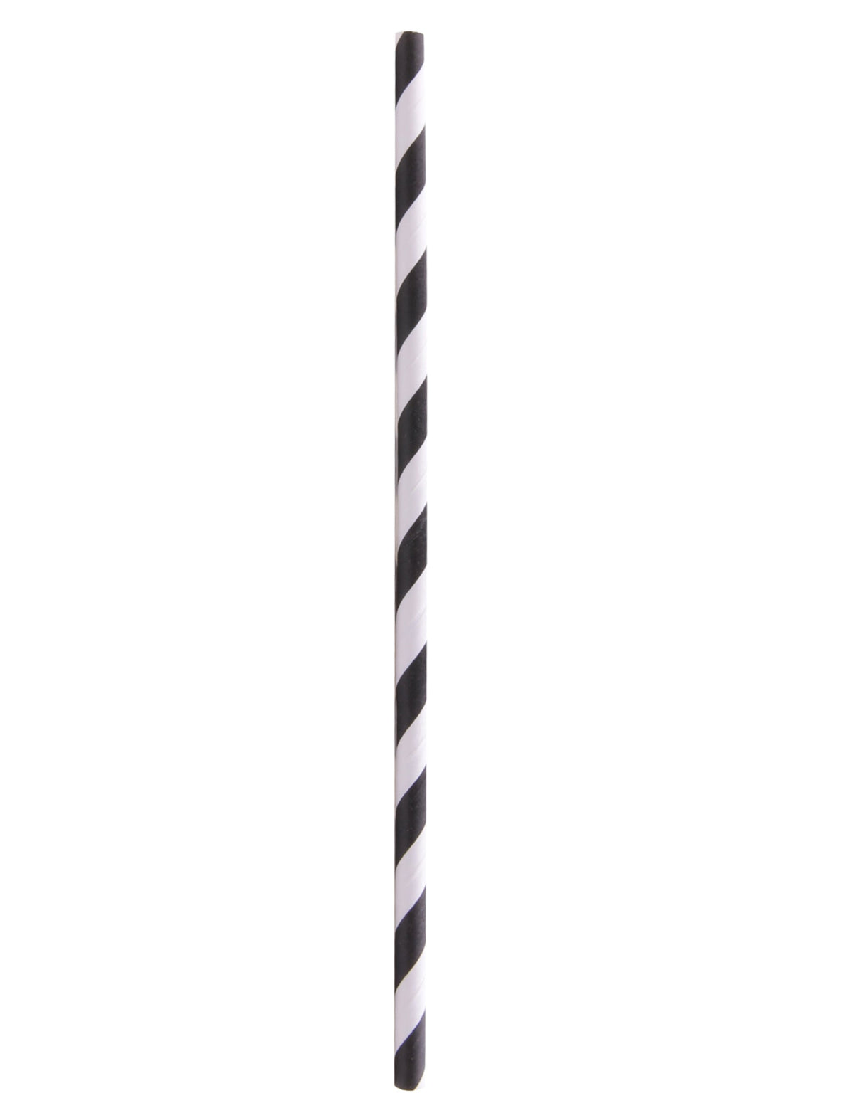 Pailles en papier rayées pour boissons noires et blanches