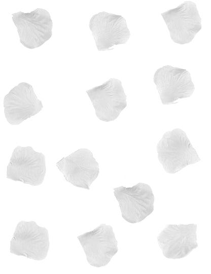 100 bílých látkových okvětních lístků růže 5 x 5 cm 