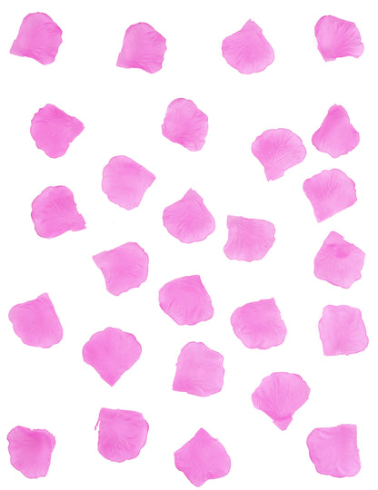 Vue d'ensemble des pétales de rose pour mariage fuchsia en tissu