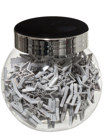 100 malých bílých hvězdicových dekorací 