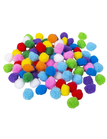 100 různobarevných bambulí 2 cm na party dekorace