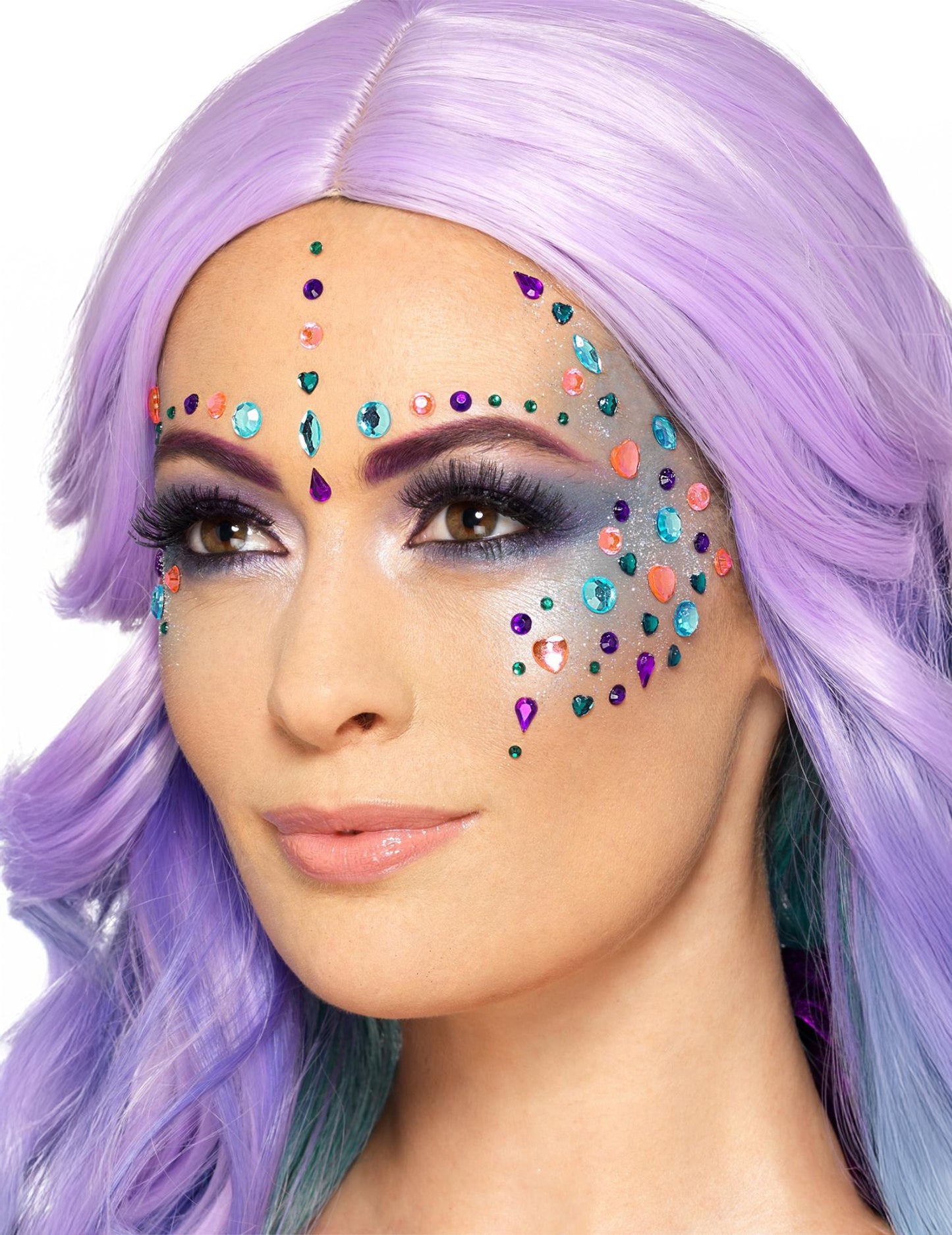 100 strass pour visages multicolores girly pour femme multicolores