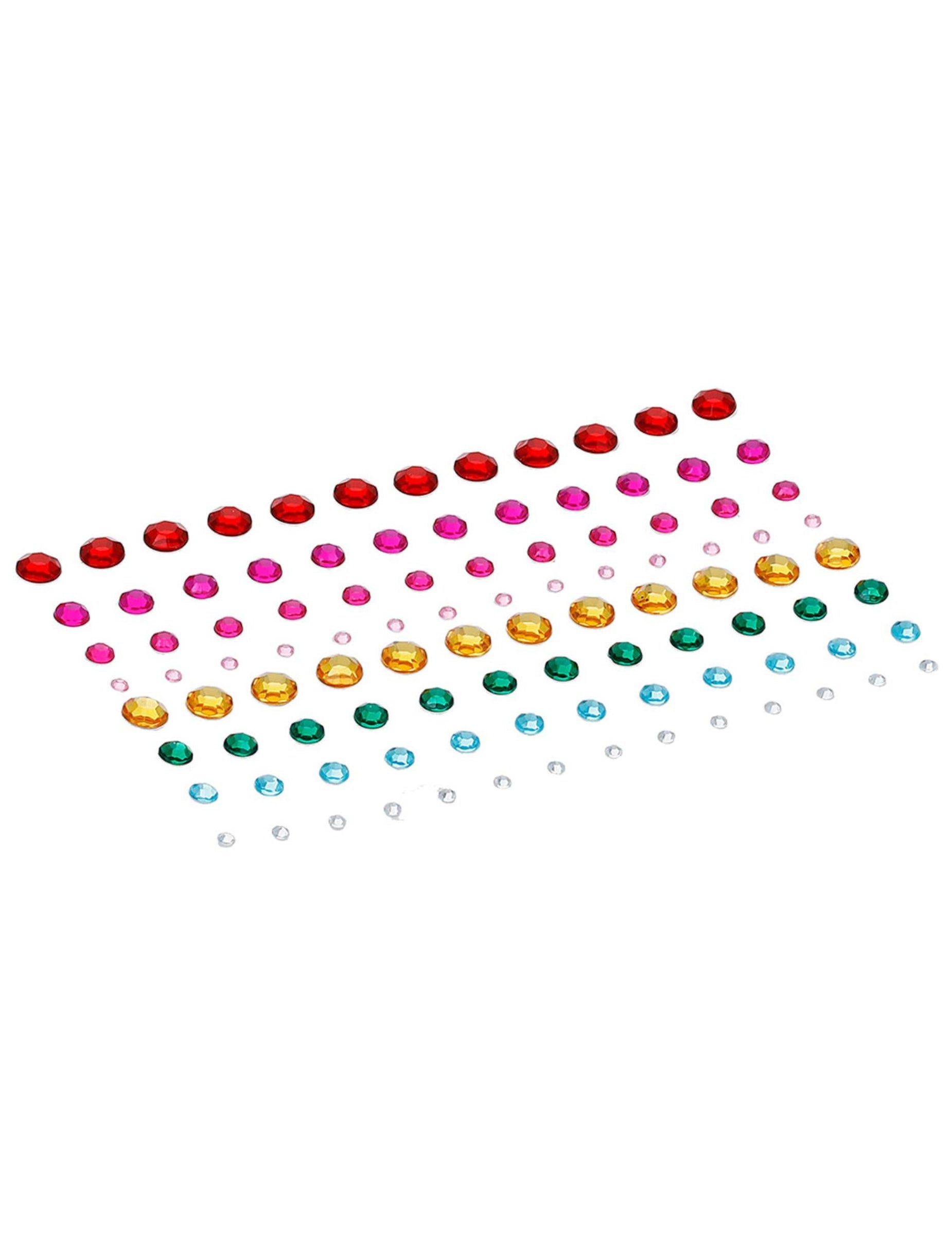 Vue d'ensemble des strass pour visages pour adulte multicolores
