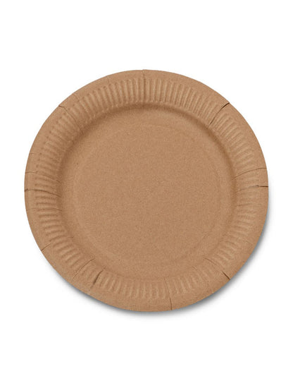 Détail de la bordure des assiettes en carton kraft marron recyclables