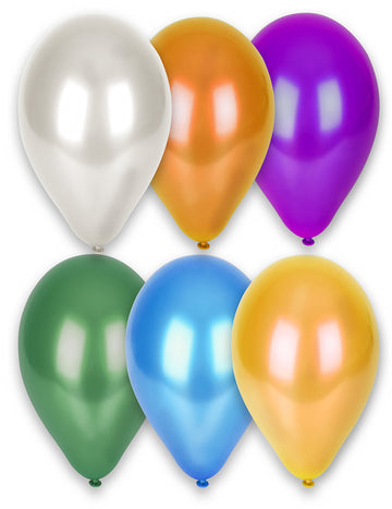 12 vícebarevných kovových balónků 28 cm