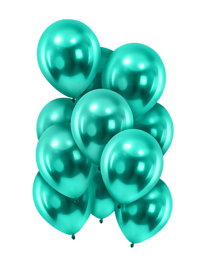 Přehled tmavě zelených metalických balónků