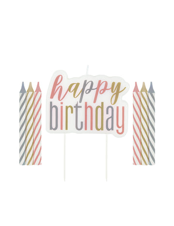 Všechno nejlepší k narozeninám pastelové narozeninové svíčky
