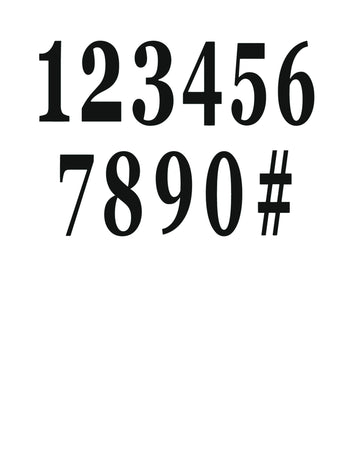 12 černých lepicích čísel 14 cm na ozdobu