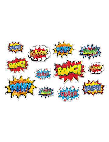 12 lepenkových dekorací na zeď hrdinové 15 až 31 cm komiksové miniatury