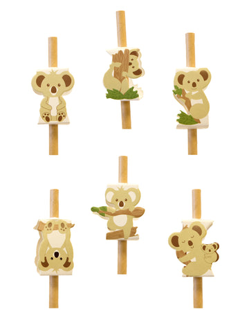 12 ozdob na koala papírová brčka 3.5 cm