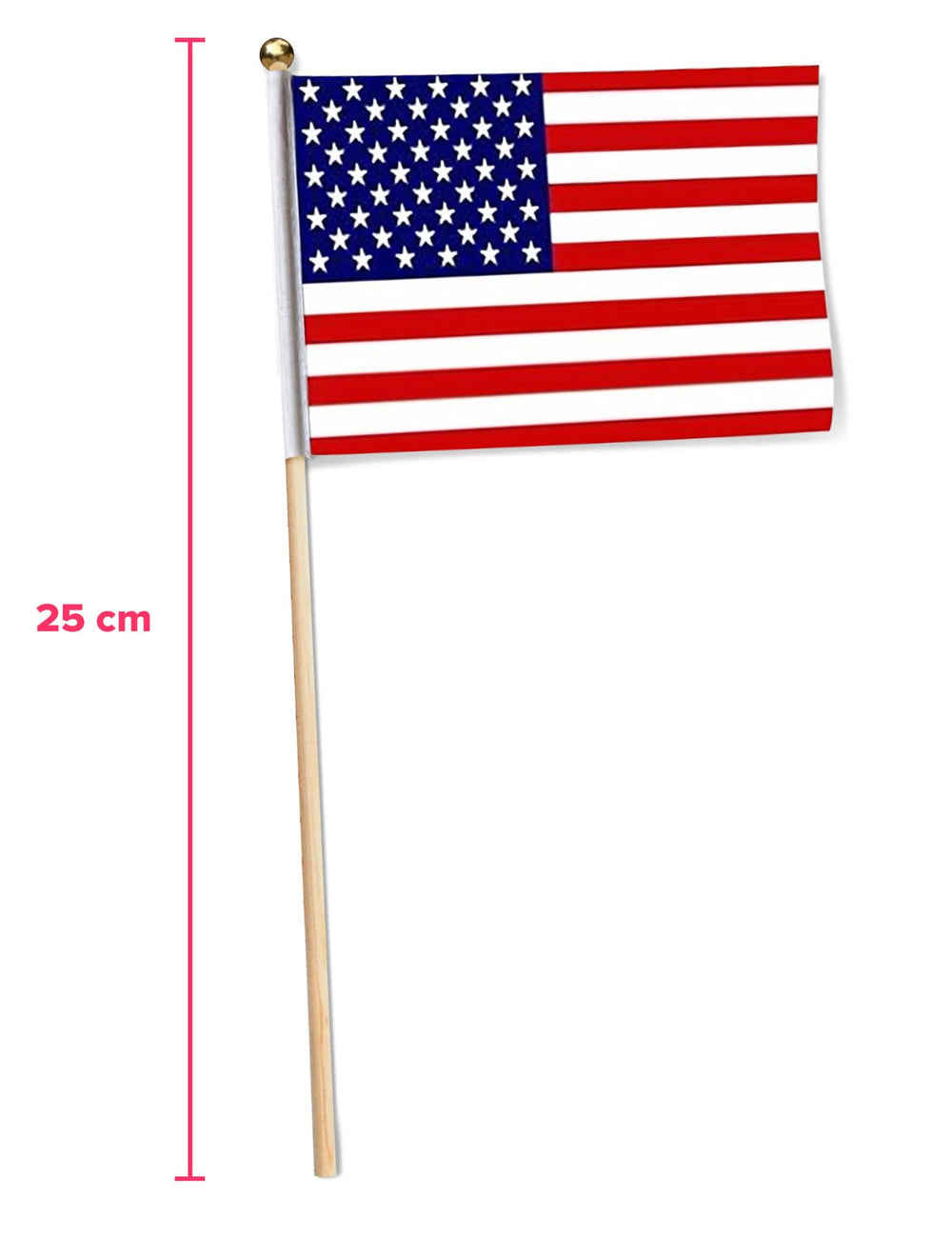 Detail rozměrů malých vlajky usa