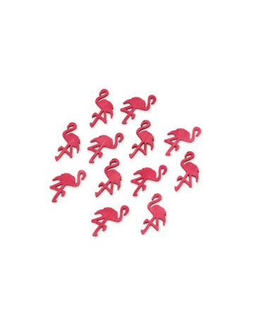 12 dřevěných růžových plameňáků 5 x 2,5 cm, exotická výzdoba