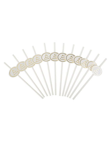 12 brček medailon moje první narozeniny bílá a zlatá 19 cm