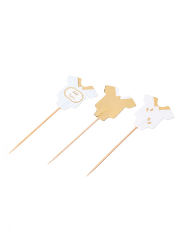 12 modrých, bílých a zlatých malých pokladů 12 cm pro miminko