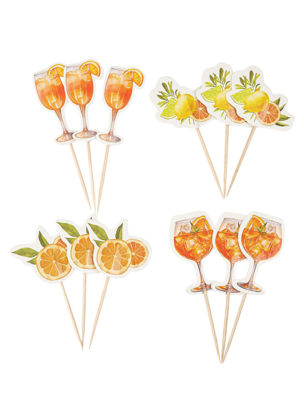 Pics fizz citrus pro koktejly papír krémová oranžová a žlutá