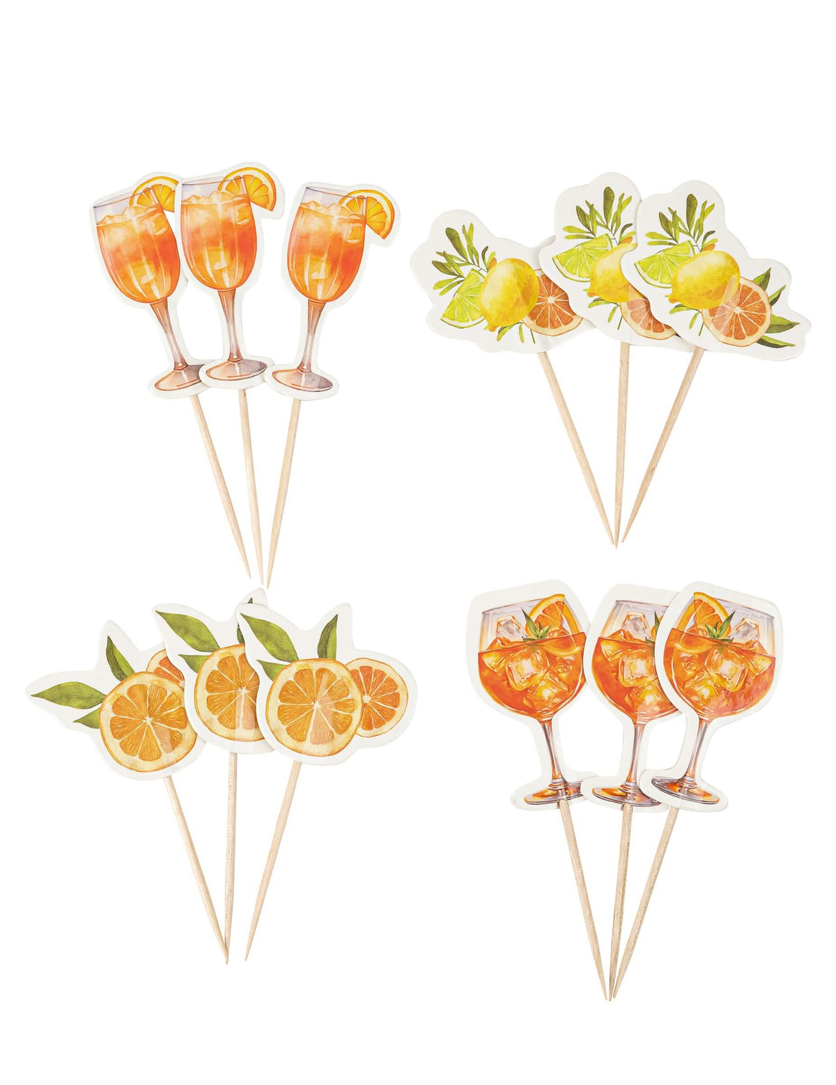 Pics fizz citrus pro koktejly papír krémová oranžová a žlutá