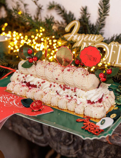 12 pics Joyeux Noël L'Intemporel rouge et or 9 cm