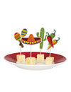 Pics mexicains pour fête multicolores avec motifs sombrero cactus maracas et piments