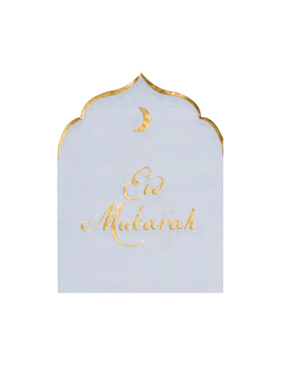 Serviettes Eid Mubarak pour fête blanc et doré