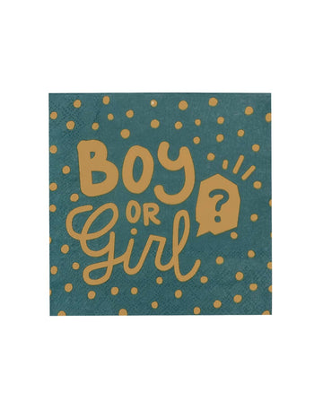 20 papírových ubrousků pro chlapce nebo dívky 33 x 33 cm tyrkysová a zlatá