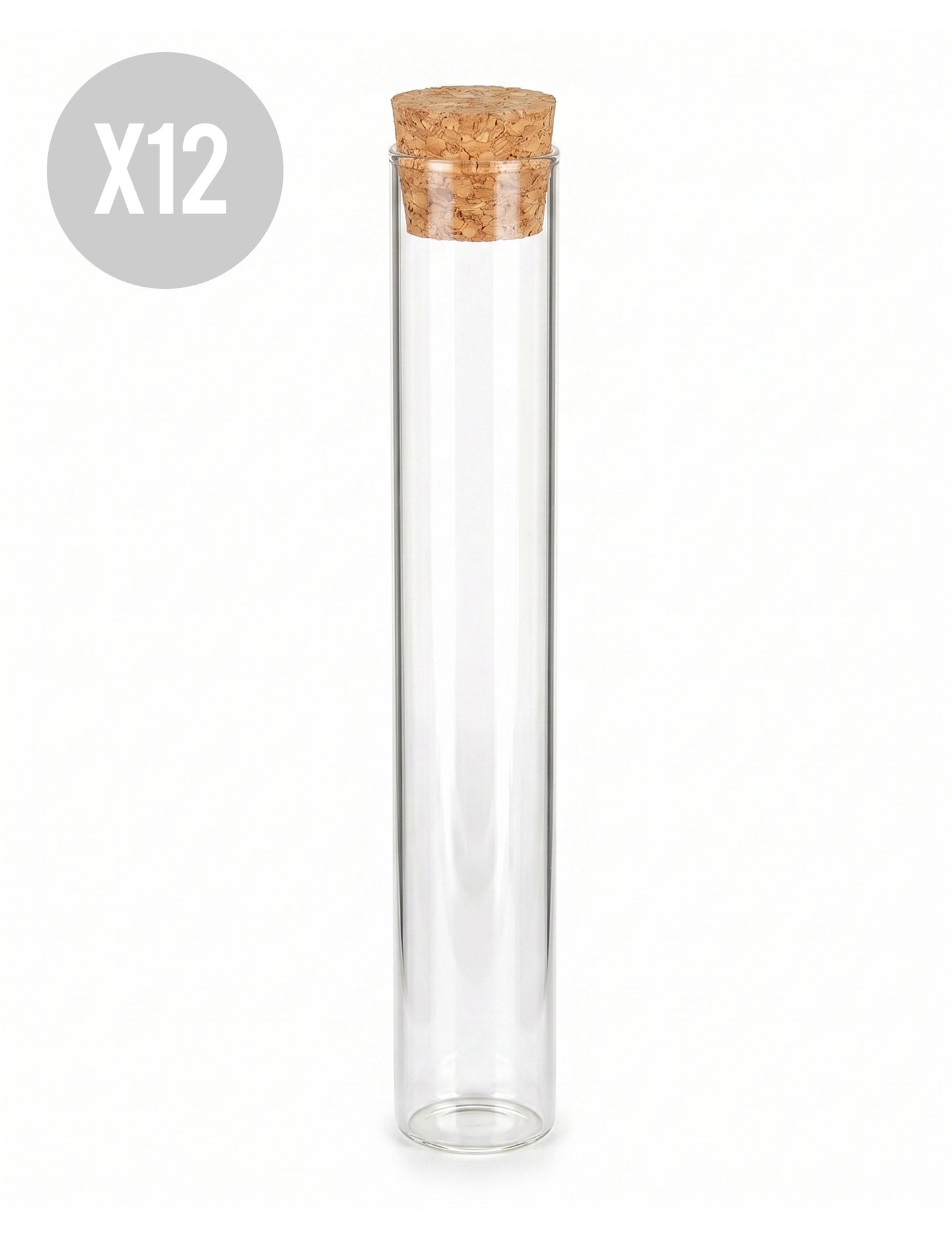 12 skleněných zkumavek 15 cm