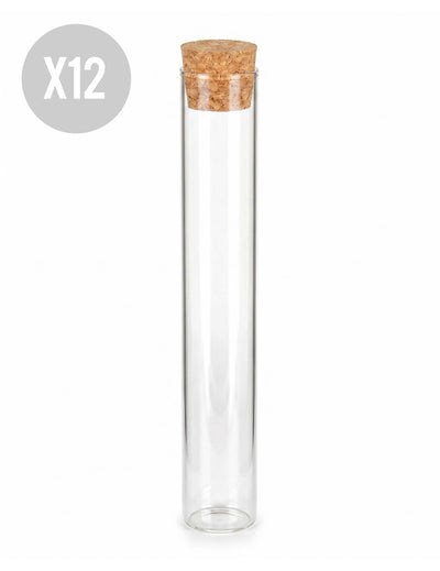 12 skleněných zkumavek 15 cm