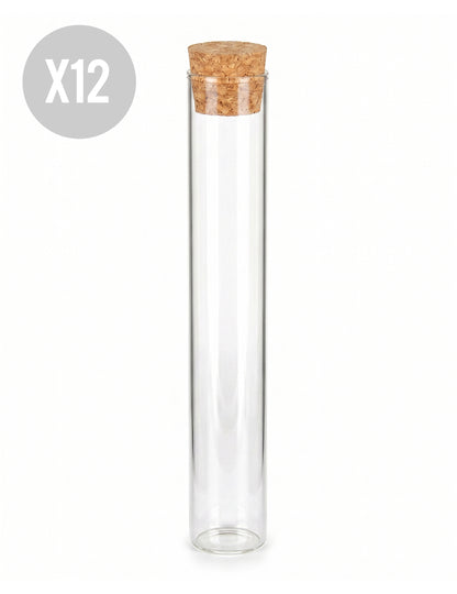 12 skleněných zkumavek 15 cm