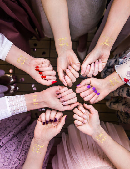13 goldene temporäre Tattoos der Teambraut