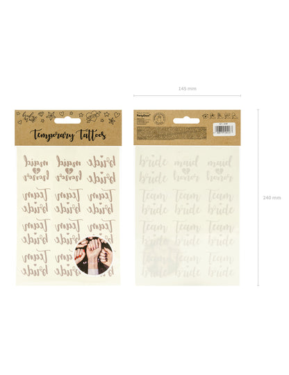 13 goldene temporäre Tattoos der Teambraut