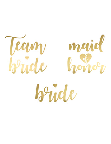 13 dočasných tetování zlaté nevěsty týmu