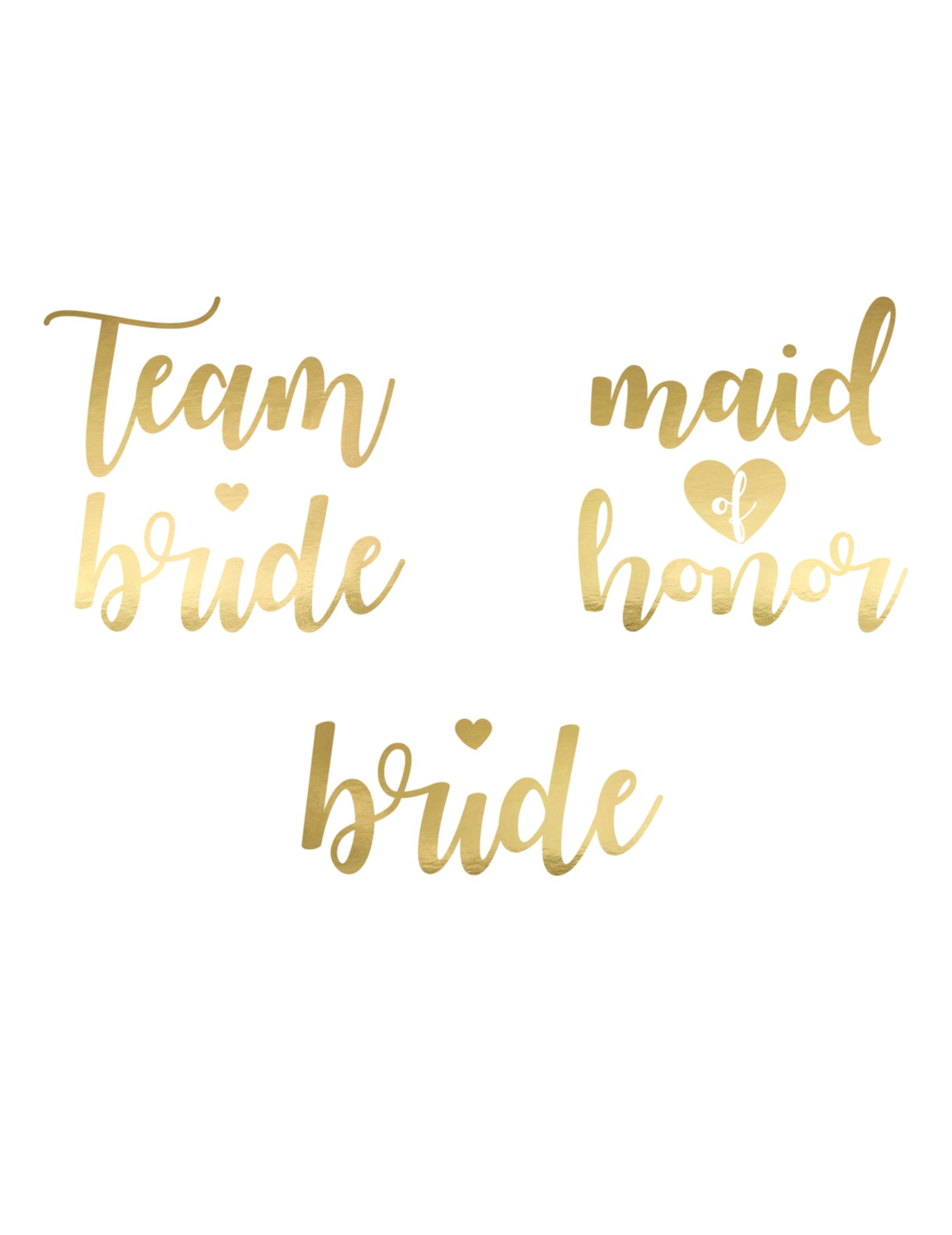 13 goldene temporäre Tattoos der Teambraut