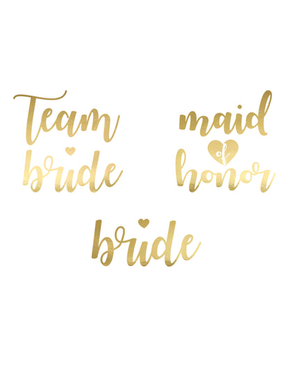 13 goldene temporäre Tattoos der Teambraut